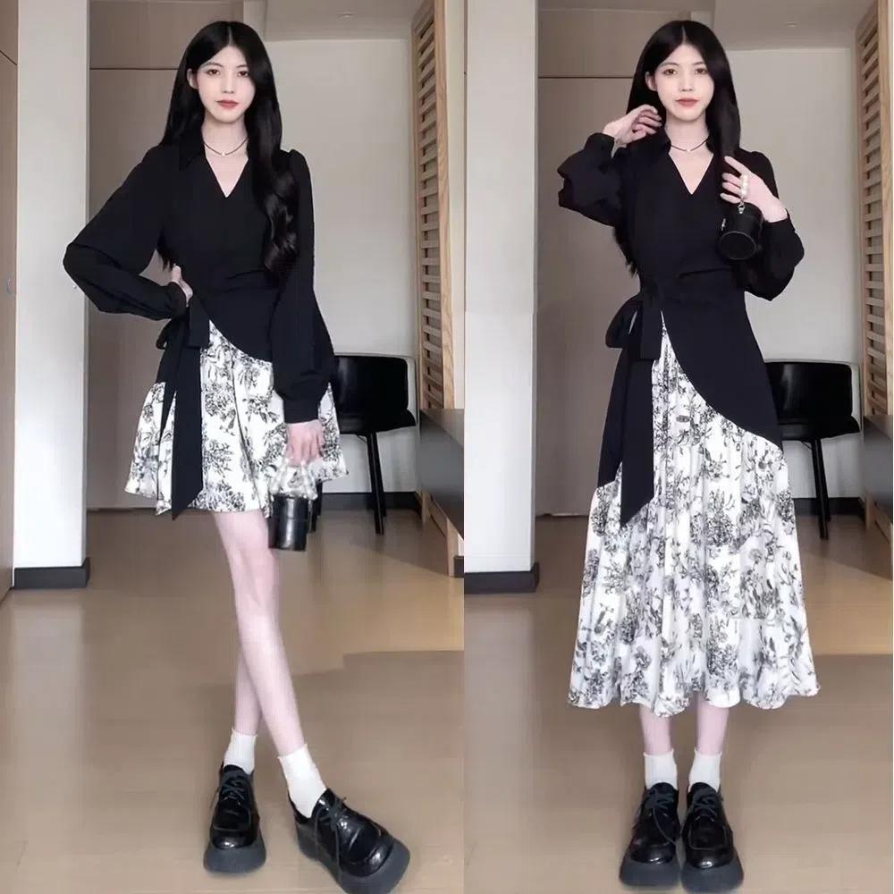 Large Size Black Irregular Splicing Floral Temperament Long Dress For Women 2XL чорний/білий
Large Size Black Irregular Splicing Floral Temperament Long Dress For Women 2XL чорний/білий