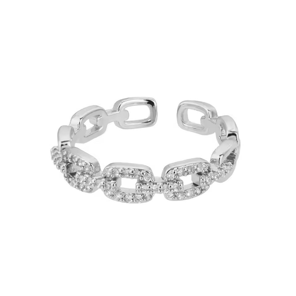 Elegant Chain Link Open Ring For Women Adjustable Luxury Fashion Statement Jewelry High End Minimalist Design opening adjustable біле золото кольору
Elegant Chain Link Open Ring For Women Adjustable Luxury Fashion Statement Jewelry High End Minimalist Design opening adjustable біле золото кольору