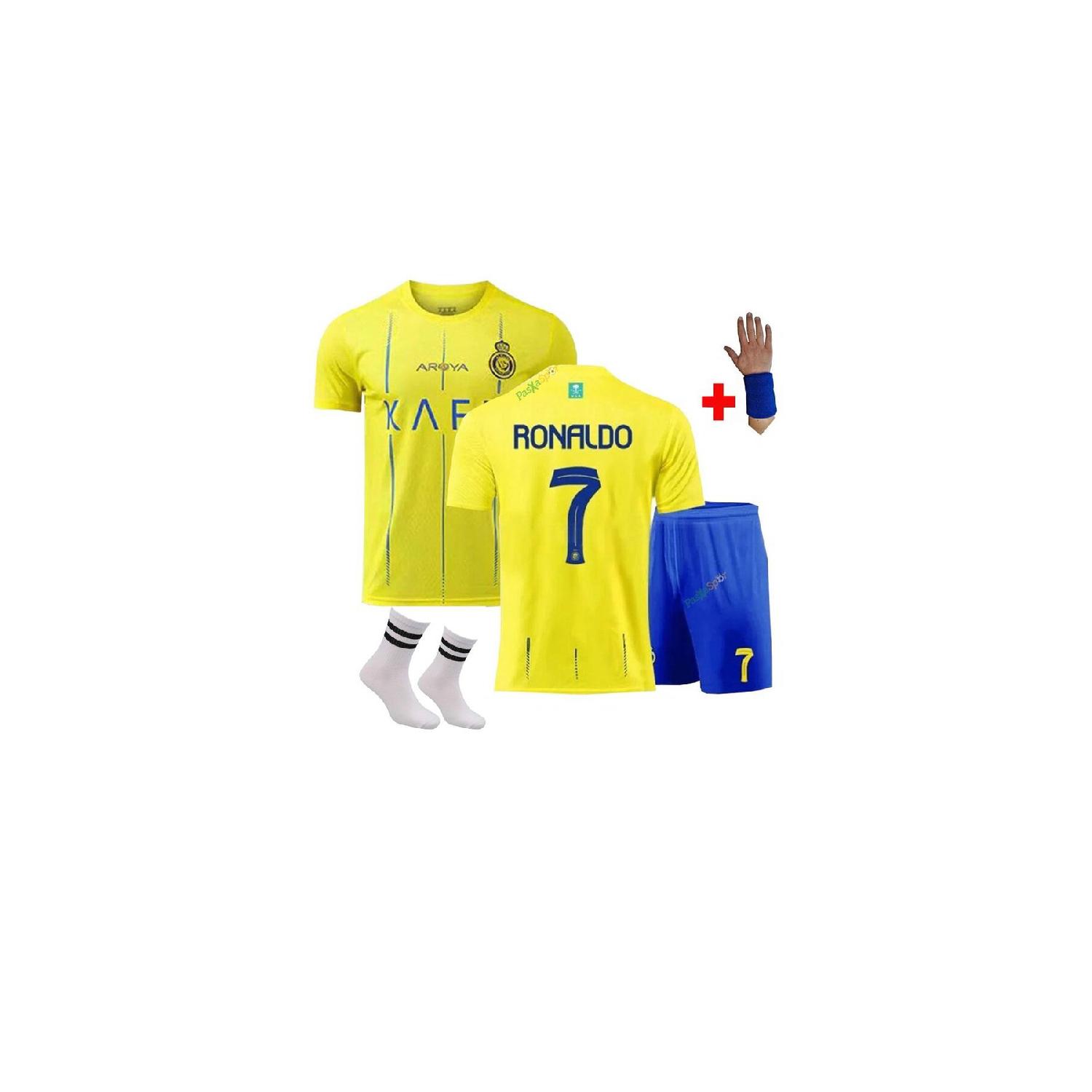 Детский комплект из джерси Al-nasrr Fc Ronaldo из 4 трикотажных шорт, носков, браслетов
Детский комплект из джерси Al-nasrr Fc Ronaldo из 4 трикотажных шорт, носков, браслетов