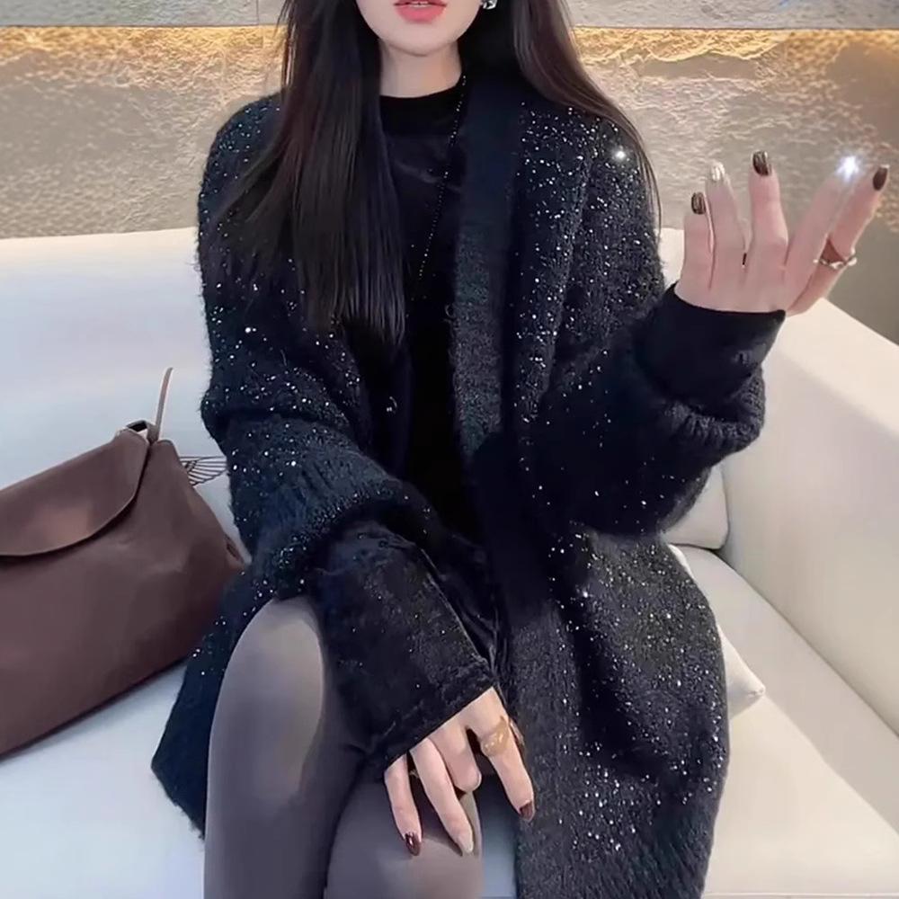 2025 Spring Korean V-Neck Sequin Knit Cardigan - Women s Fashionable Casual Top чорний
2025 Spring Korean V-Neck Sequin Knit Cardigan - Women s Fashionable Casual Top чорний