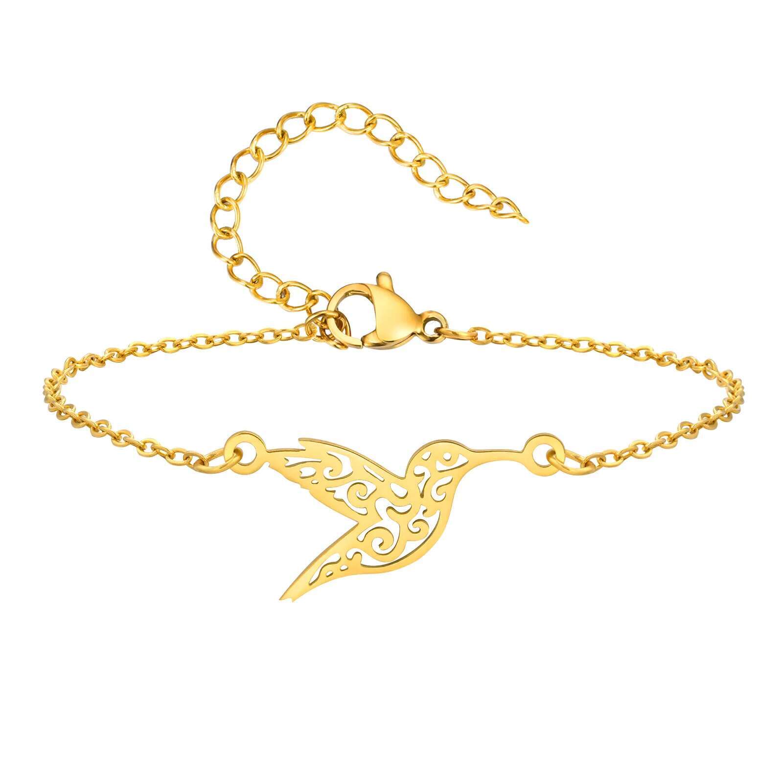 Prjewel Hummingbird Birds Bracelets Women s Jewelry Hollow Animal Fashion Pendant Stainless Steel Bracelet Mother s Day Gifts
Prjewel Hummingbird Birds Bracelets Women s Jewelry Hollow Animal Fashion Pendant Stainless Steel Bracelet Mother s Day Gifts