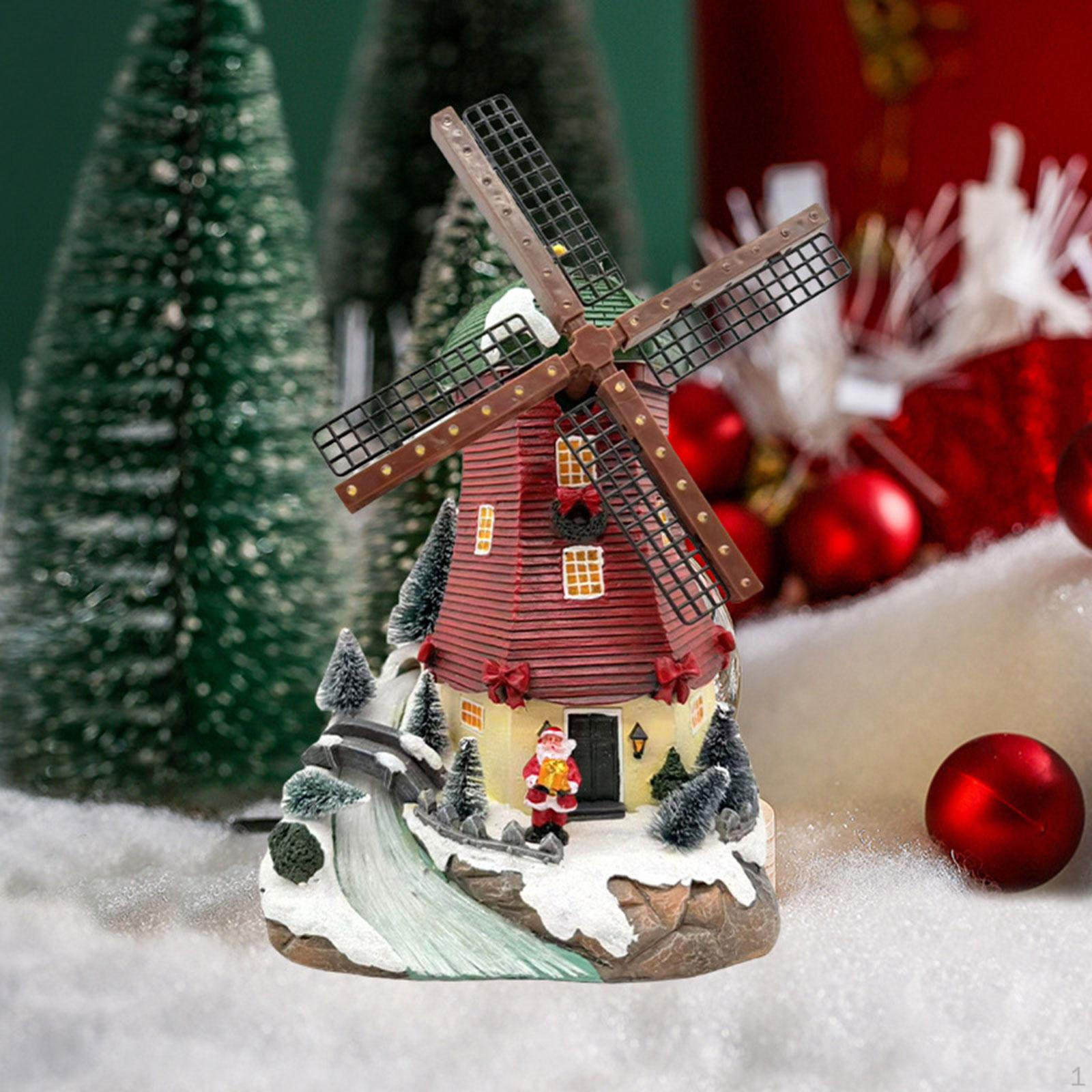 Christmas Windmill Statue Xmas Gift with Light Music Building Figurine Decor Resin
Christmas Windmill Statue Xmas Gift with Light Music Building Figurine Decor Resin