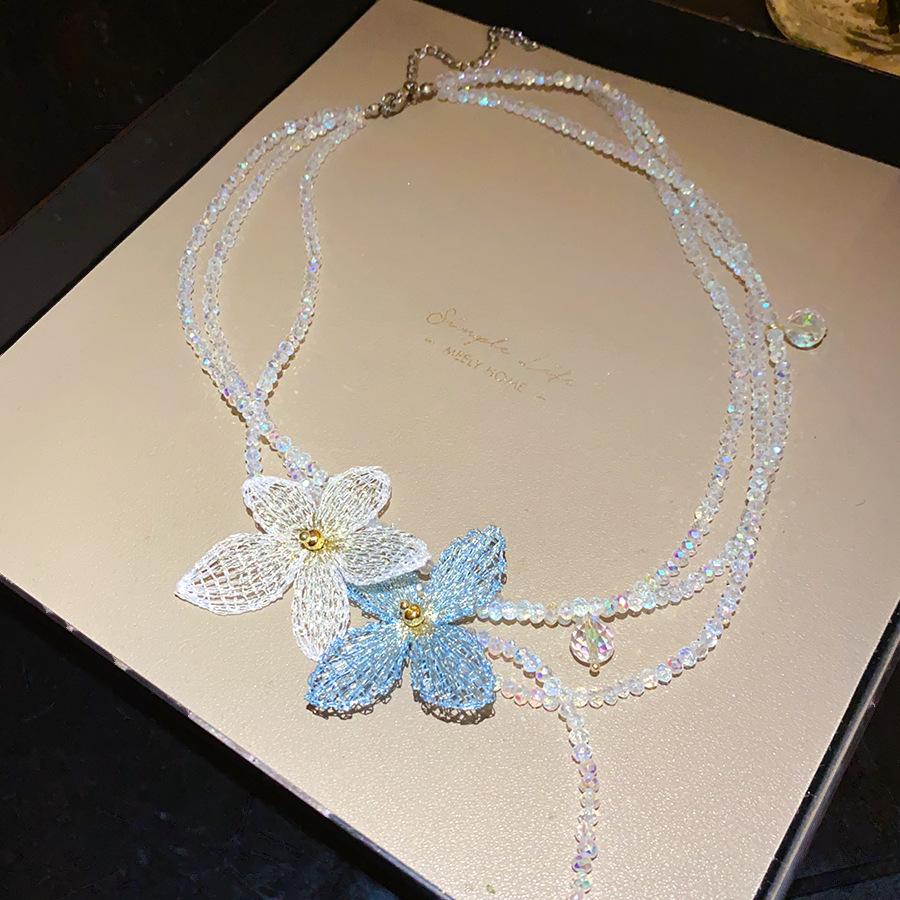 Korean-style Glass Flower Multi-layer Beaded Necklace, Fresh and Fairy-like, Versatile Collarbone Chain, Beach Holiday Style
Korean-style Glass Flower Multi-layer Beaded Necklace, Fresh and Fairy-like, Versatile Collarbone Chain, Beach Holiday Style