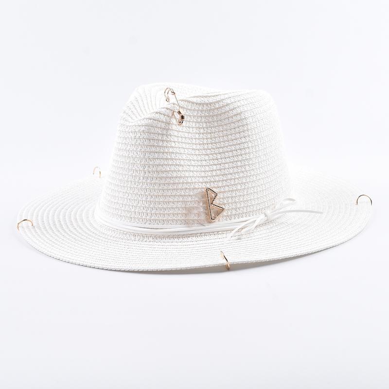 Fashionable Metal Letter RB Straw Hats for Women Men Summer Panaman Jazz Hat Outdoor Holidays Beach Sun Hat Can Be Adjusted белый
Fashionable Metal Letter RB Straw Hats for Women Men Summer Panaman Jazz Hat Outdoor Holidays Beach Sun Hat Can Be Adjusted белый