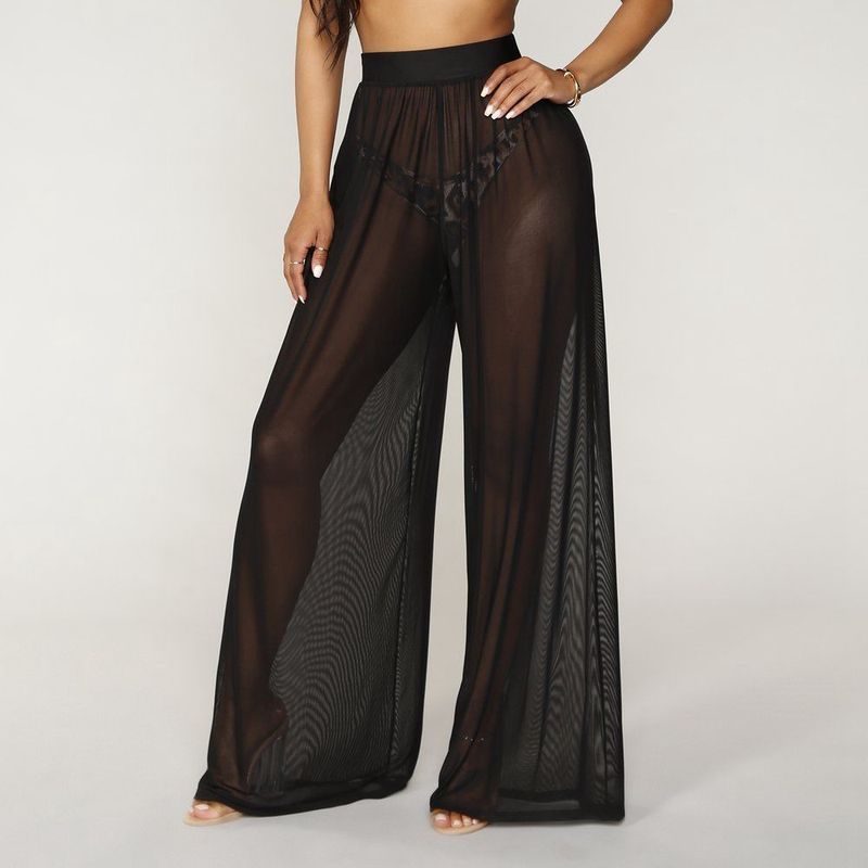 Solid Mesh Perspective Wide Leg Pants Pure Color Mesh See-through Sexy Loose Pants Black M
Solid Mesh Perspective Wide Leg Pants Pure Color Mesh See-through Sexy Loose Pants Black M