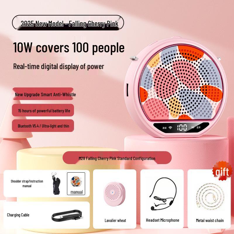 Wireless Lavalier M28 Little Bee Dual-Mic Portable Bluetooth Amplifier for Teachers рожевий
Wireless Lavalier M28 Little Bee Dual-Mic Portable Bluetooth Amplifier for Teachers рожевий