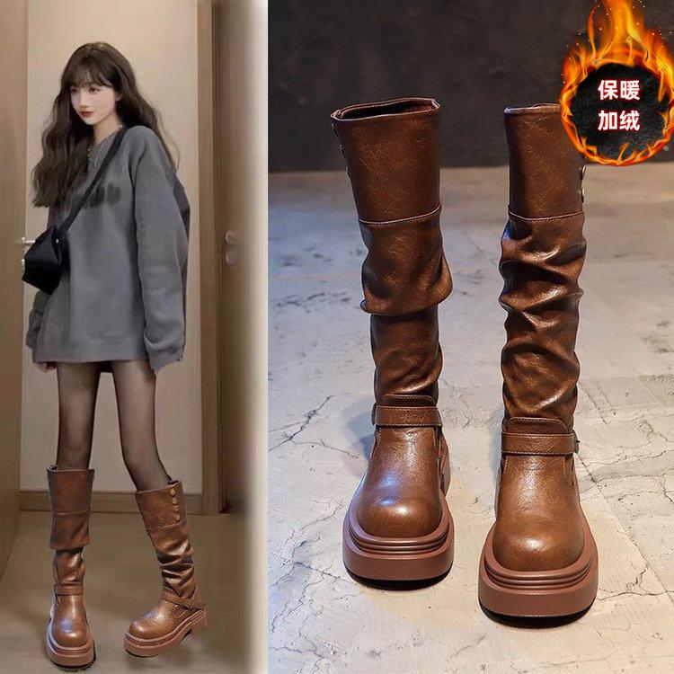 Коричневые ботинки на толстом каблуке и платформе в ретро-британском стиле женские новинки 2024 года на осень и зиму тонкие ботинки высокие ботинки 40
Коричневые ботинки на толстом каблуке и платформе в ретро-британском стиле женские новинки 2024 года на осень и зиму тонкие ботинки высокие ботинки 40