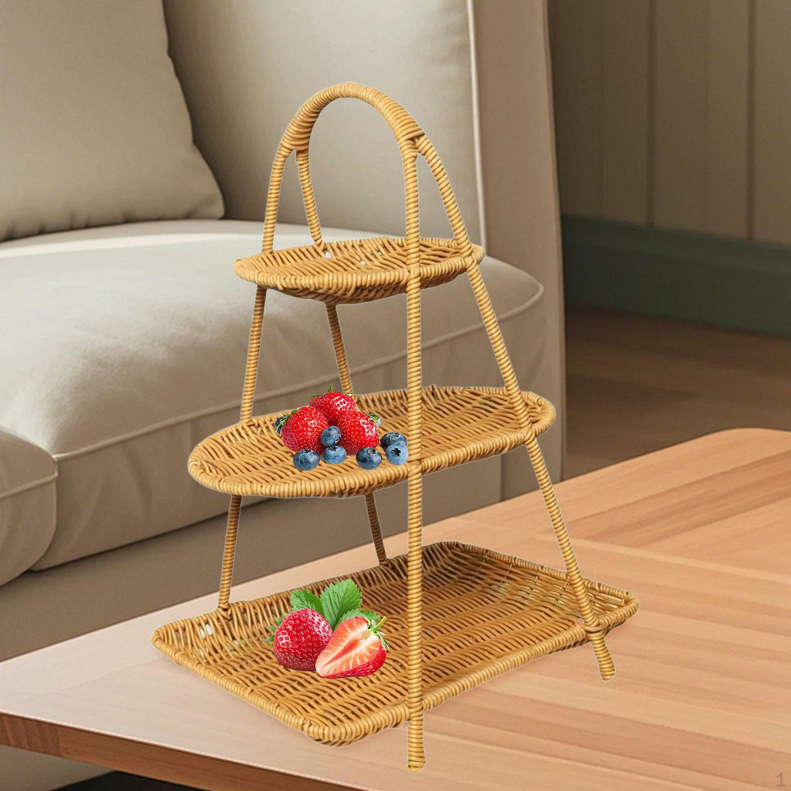 Woven Fruit Basket 3 Tier Multifunctional Serving Tray Storage Candy Holder for Outdoor Table
Woven Fruit Basket 3 Tier Multifunctional Serving Tray Storage Candy Holder for Outdoor Table