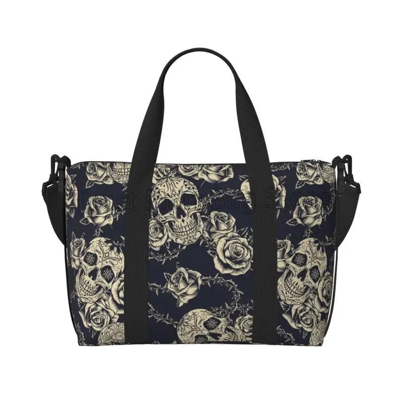 Goth Skull with Flowers Travel Duffel Bag for Women Workout Weekender Overnight Bags Large Capacity Waterproof Luggage Handbag
Goth Skull with Flowers Travel Duffel Bag for Women Workout Weekender Overnight Bags Large Capacity Waterproof Luggage Handbag