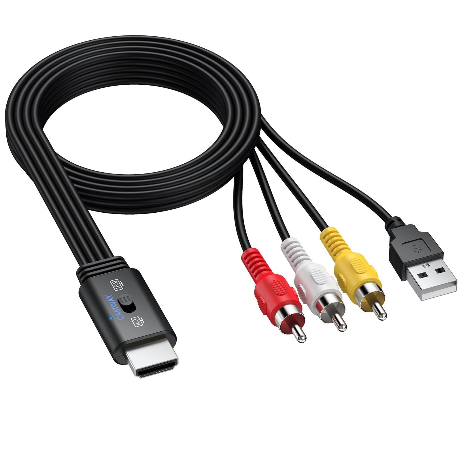 CAMWAY RCA to HDMI Video Switchable AV to HDMI RCA to HDMI 3 Color Mini CVBS Adapter for Converter, 169/43 Converter, 720P/1080P Support, Converter,
CAMWAY RCA to HDMI Video Switchable AV to HDMI RCA to HDMI 3 Color Mini CVBS Adapter for Converter, 169/43 Converter, 720P/1080P Support, Converter,