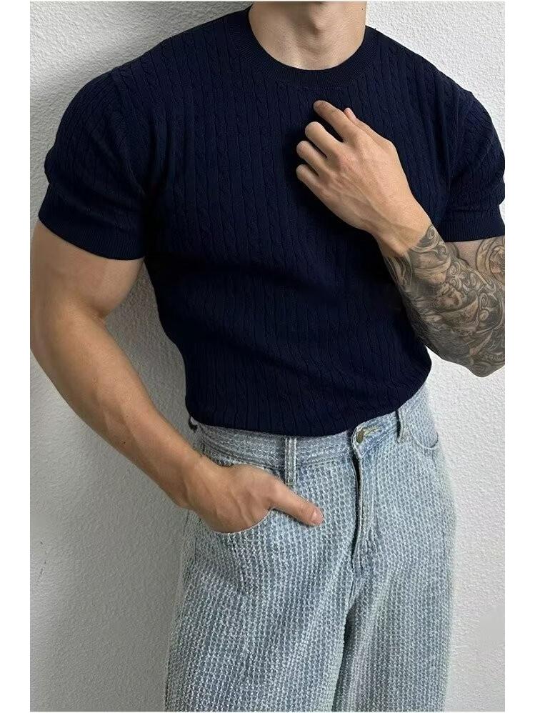 Men s Slim Fit Vertical Stripe Knit T-Shirt - Round Neck, Short Sleeve, Trendy & Versatile XXL синій
Men s Slim Fit Vertical Stripe Knit T-Shirt - Round Neck, Short Sleeve, Trendy & Versatile XXL синій