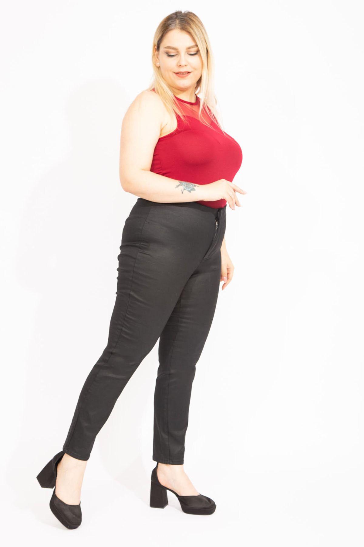 Women s Style Plus Size Pants Black Big Size Faux Leather Hidden Belt Pocketless Trousers 6XL
Women s Style Plus Size Pants Black Big Size Faux Leather Hidden Belt Pocketless Trousers 6XL