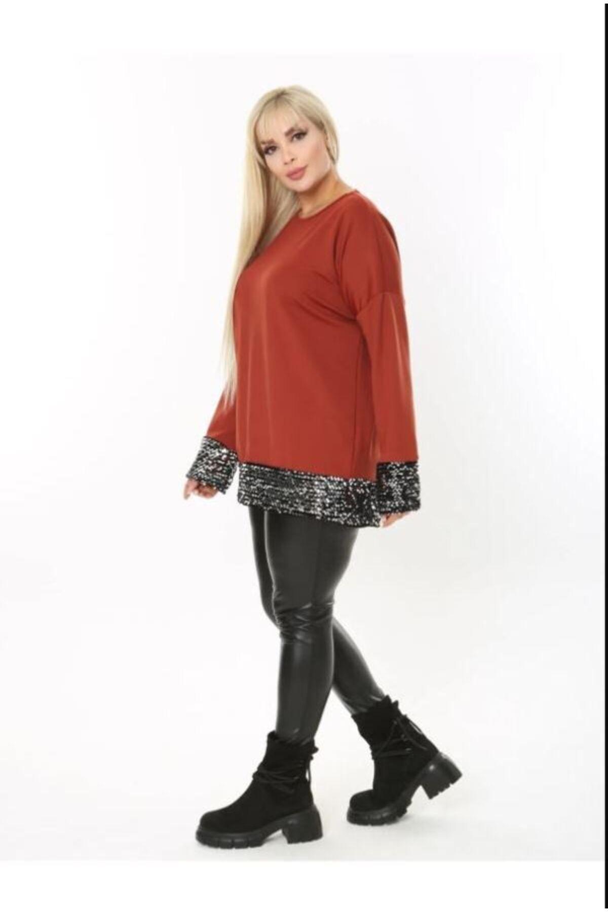 Women s Big Size Blouse Plus Size Sleeve Skirt Sequin Sequin Detail Flexible Blouse Brown 2XL
Women s Big Size Blouse Plus Size Sleeve Skirt Sequin Sequin Detail Flexible Blouse Brown 2XL