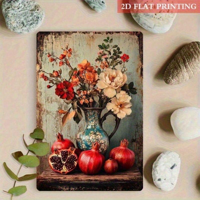 Metal Wall Art Vintage Pomegranate Flowers, Rustic Farmhouse Decor for Living Room
Metal Wall Art Vintage Pomegranate Flowers, Rustic Farmhouse Decor for Living Room
