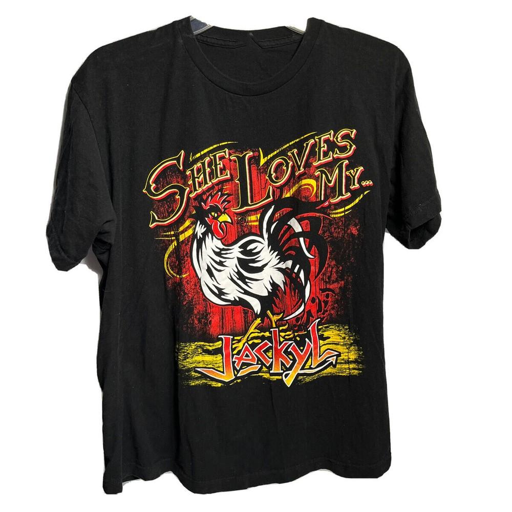 SALE Vtg Jackyl Band She Loves My Cotton Black Full Size Men Women Shirt Unisex T-Shirt XXXL
SALE Vtg Jackyl Band She Loves My Cotton Black Full Size Men Women Shirt Unisex T-Shirt XXXL
