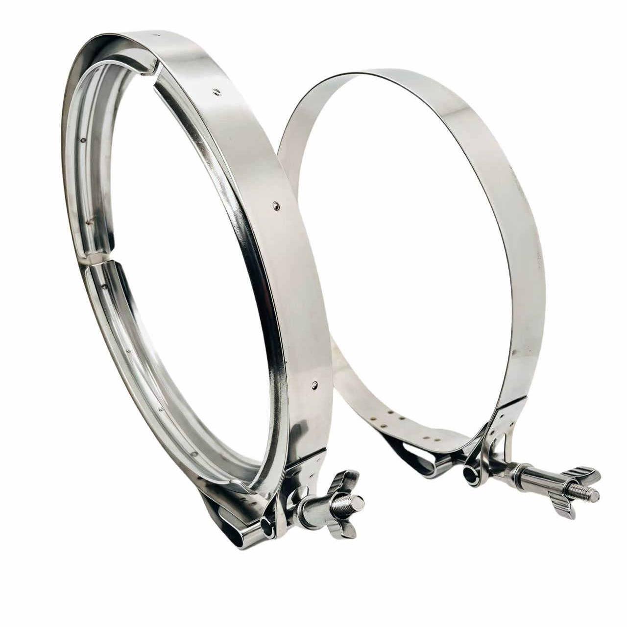 304 Stainless Steel Double Clamps with V-Groove Card Slot and U-Groove Steel Band for Hose and Single Layer Fabric Filter Bag. Screw and Wing Nut Set
304 Stainless Steel Double Clamps with V-Groove Card Slot and U-Groove Steel Band for Hose and Single Layer Fabric Filter Bag. Screw and Wing Nut Set