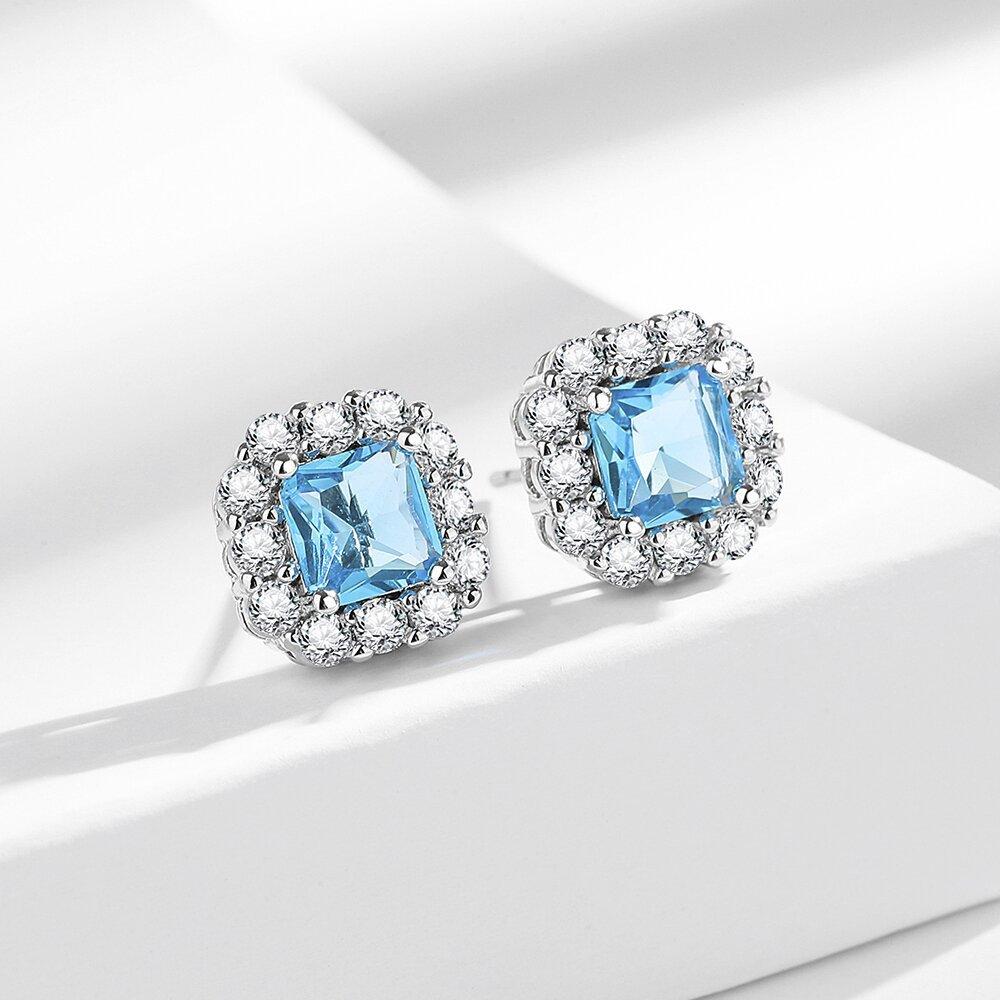 925 Sterling Copper Stylish Elegant Sea Blue Square Zircon Earrings Birthday Party Anniversary Gift Daily Wear синий
925 Sterling Copper Stylish Elegant Sea Blue Square Zircon Earrings Birthday Party Anniversary Gift Daily Wear синий