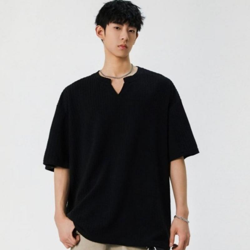 Summer V-neck Solid Color Loose Half-sleeved T-shirt for Men Breathable Casual Versatile Sports Short-sleeved Korean Version XXXL чорний
Summer V-neck Solid Color Loose Half-sleeved T-shirt for Men Breathable Casual Versatile Sports Short-sleeved Korean Version XXXL чорний