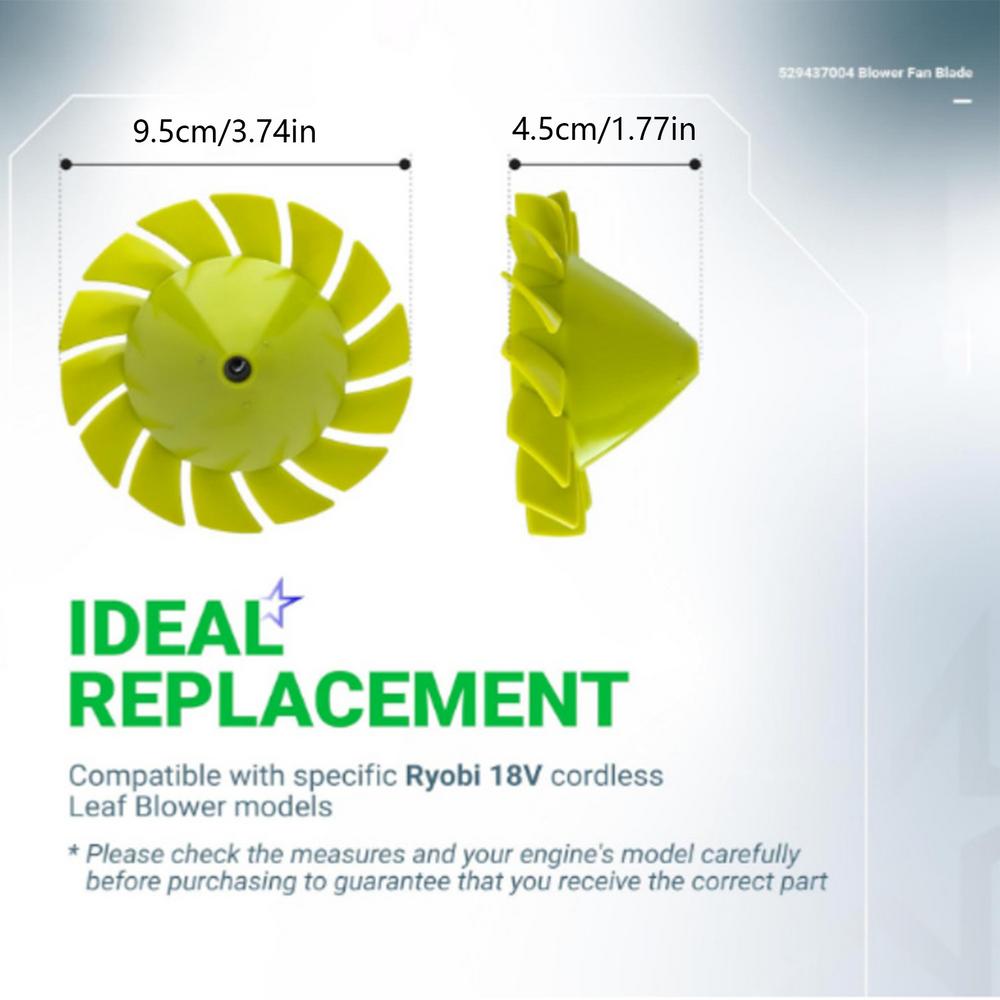 Fan Replacement For Leaf Blower 18V Replacement For Cordless Blower Garden Equipment Repair Part For Outdoor Construction Site зелений
Fan Replacement For Leaf Blower 18V Replacement For Cordless Blower Garden Equipment Repair Part For Outdoor Construction Site зелений