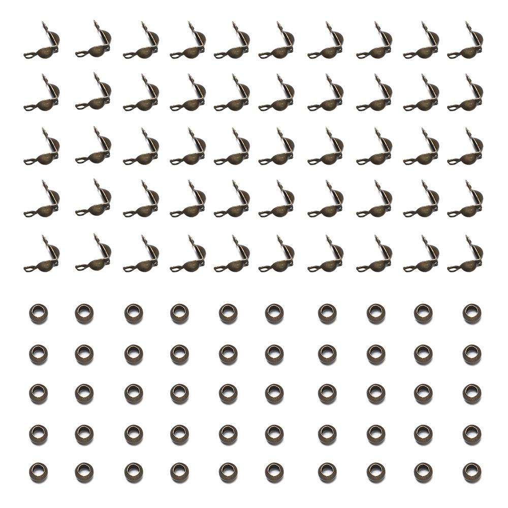 100pcs/lot Crimp Bead Tips Knot Covers Clamshell Fold-Over Bead Tips with 100pcs End Caps for DIY Jewelry Making Craft
100pcs/lot Crimp Bead Tips Knot Covers Clamshell Fold-Over Bead Tips with 100pcs End Caps for DIY Jewelry Making Craft