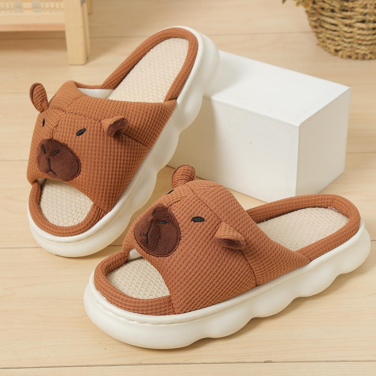 Капибара милые льняные тапочки женские четыре сезона домашние комнатные впитывающие пот дезодорирующие толстая подошва весна и осень хлопок и лен 38-39 коричневый
Капибара милые льняные тапочки женские четыре сезона домашние комнатные впитывающие пот дезодорирующие толстая подошва весна и осень хлопок и лен 38-39 коричневый