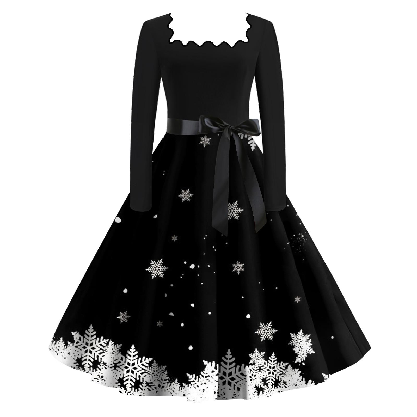 Women s Fashion Square Neck Casual Slim Christmas Printed Long Sleeve Dresses XL чорний
Women s Fashion Square Neck Casual Slim Christmas Printed Long Sleeve Dresses XL чорний