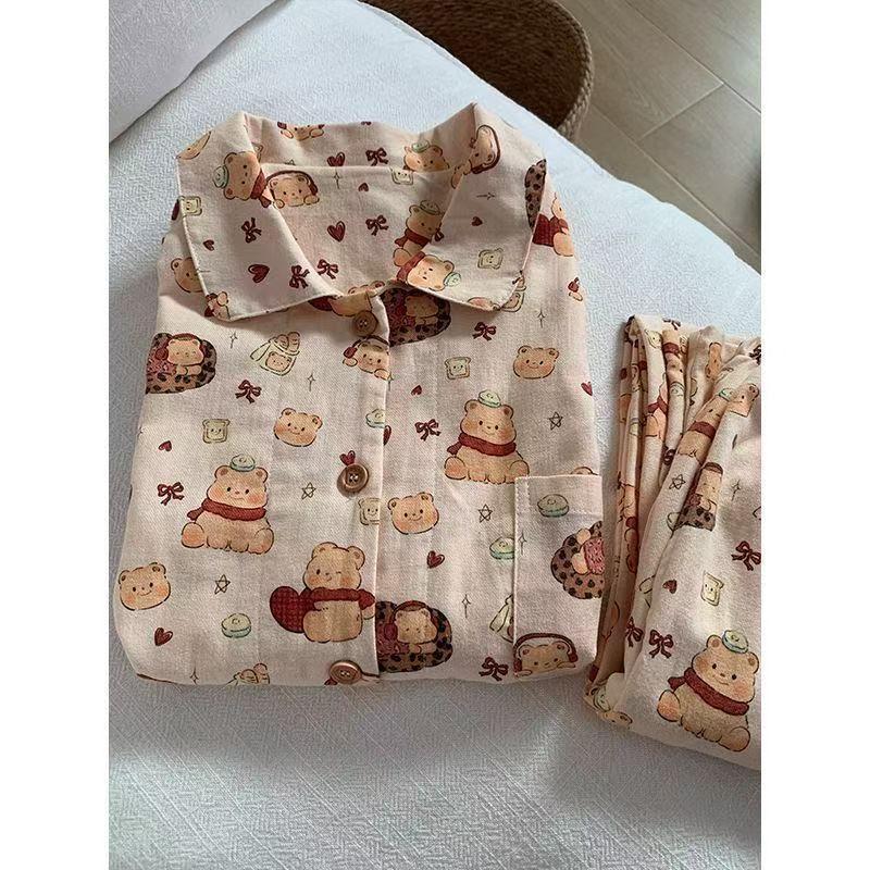 Spring cloud cotton pajamas women s long-sleeved cardigan lapel cartoon sweet girl loungewear suit can be worn outside M
Spring cloud cotton pajamas women s long-sleeved cardigan lapel cartoon sweet girl loungewear suit can be worn outside M