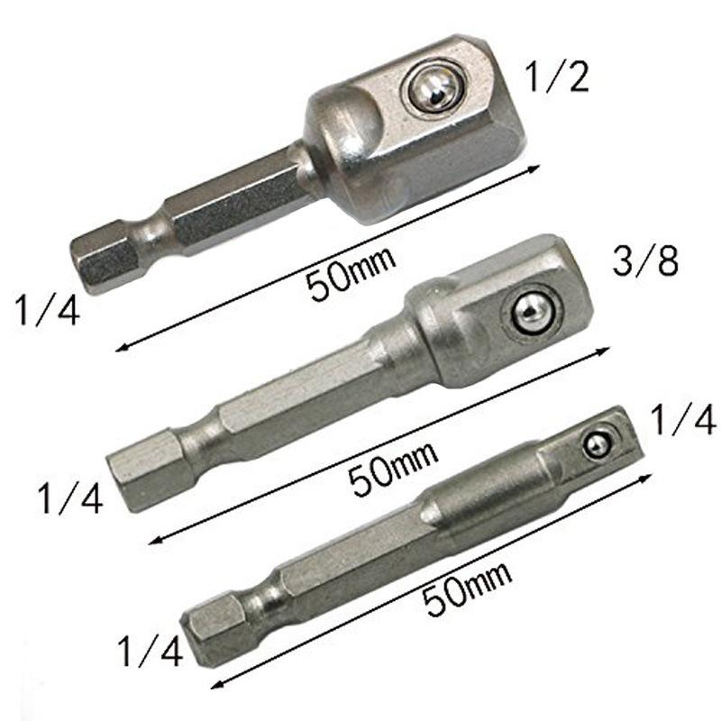 3pcs Power Tools Chrome Vanadium Steel Socket Adapter Set Hex Shank 1/4 3/8 1/2 Extension Drill Bits Bar Set
3pcs Power Tools Chrome Vanadium Steel Socket Adapter Set Hex Shank 1/4 3/8 1/2 Extension Drill Bits Bar Set