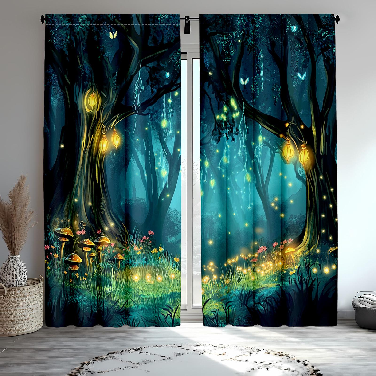 Classic Gothic Magic Forest Polyester Curtains Fantasy Themed Decorative Drapes Living Room Bedroom Set Of 2 Made Great Decor W100*H70(CM)-Grommet top&2PCS
Classic Gothic Magic Forest Polyester Curtains Fantasy Themed Decorative Drapes Living Room Bedroom Set Of 2 Made Great Decor W100*H70(CM)-Grommet top&2PCS
