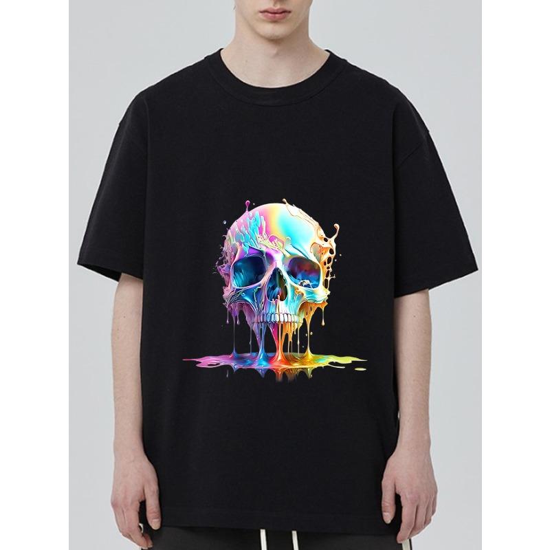 Men s Black T-Shirt with Colorful Skull Print for Casual Wear XXXXL
Men s Black T-Shirt with Colorful Skull Print for Casual Wear XXXXL