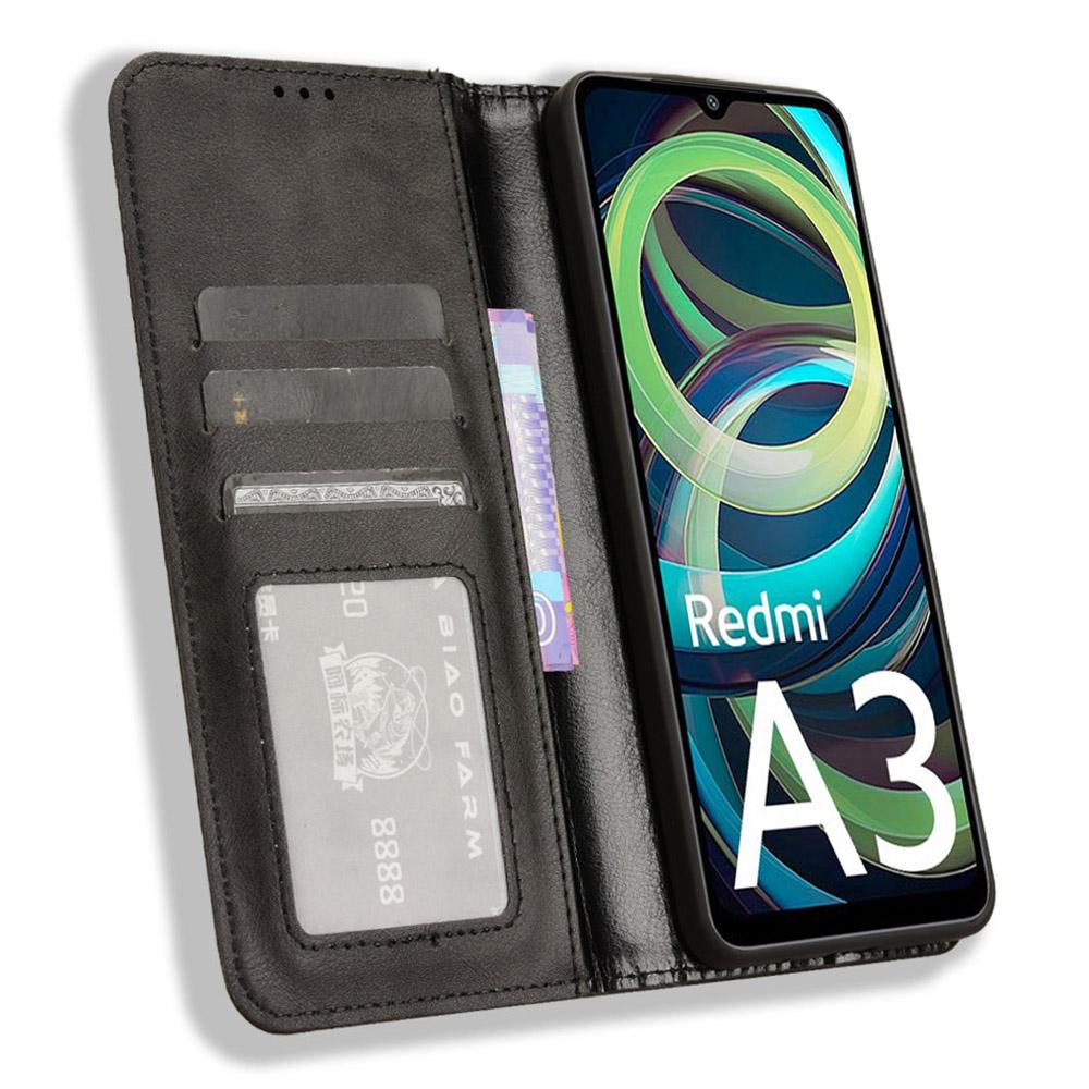 For Xiaomi Redmi A3 4G/Poco C61 4G Vintage Leather Case Folio Flip Wallet Phone Cover Black
For Xiaomi Redmi A3 4G/Poco C61 4G Vintage Leather Case Folio Flip Wallet Phone Cover Black