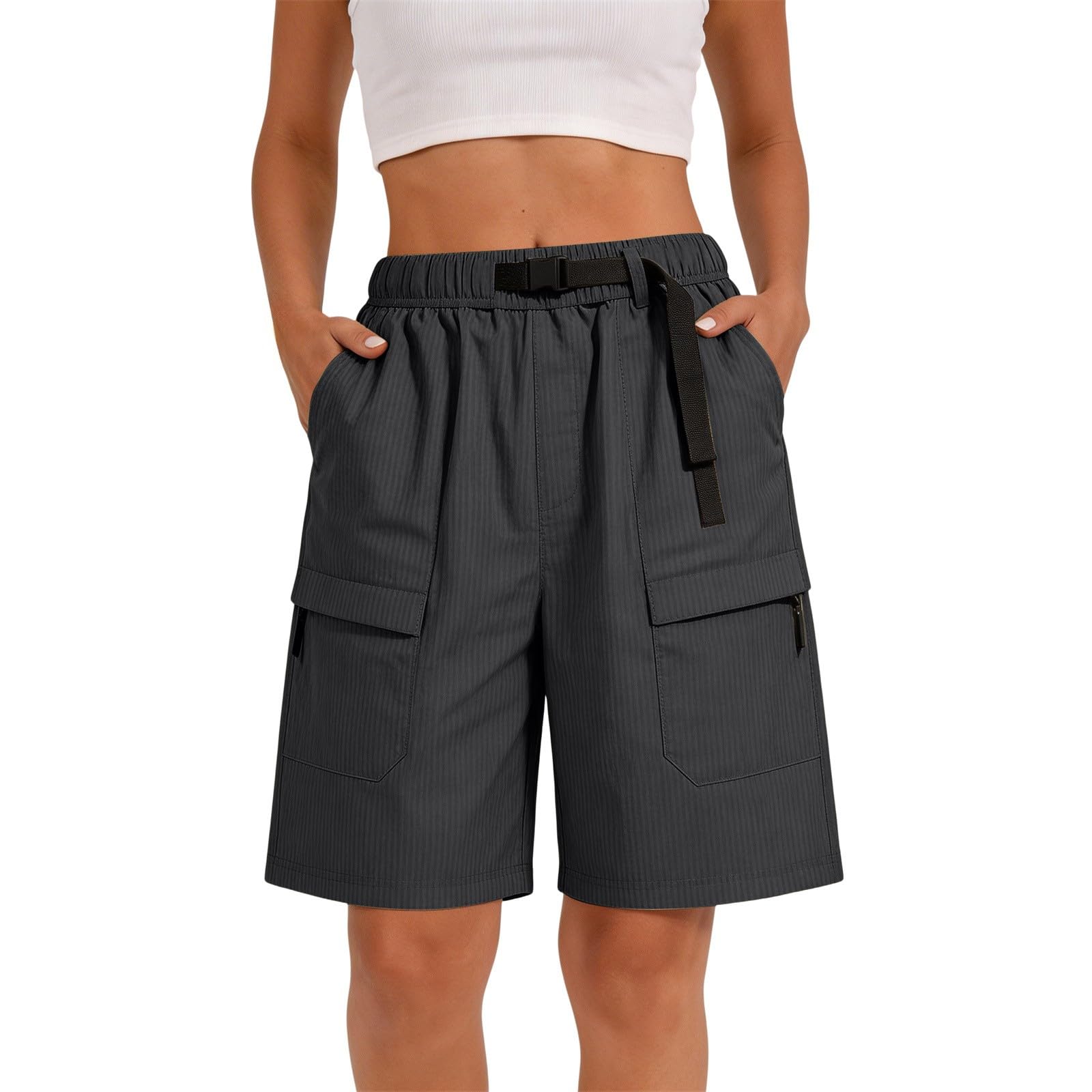 Women Loose Fit Straight Leg Multi Pocket Cargo Shorts with Adjustable Waist Belt Casual Outdoor Summer Bottoms XL чорний
Women Loose Fit Straight Leg Multi Pocket Cargo Shorts with Adjustable Waist Belt Casual Outdoor Summer Bottoms XL чорний