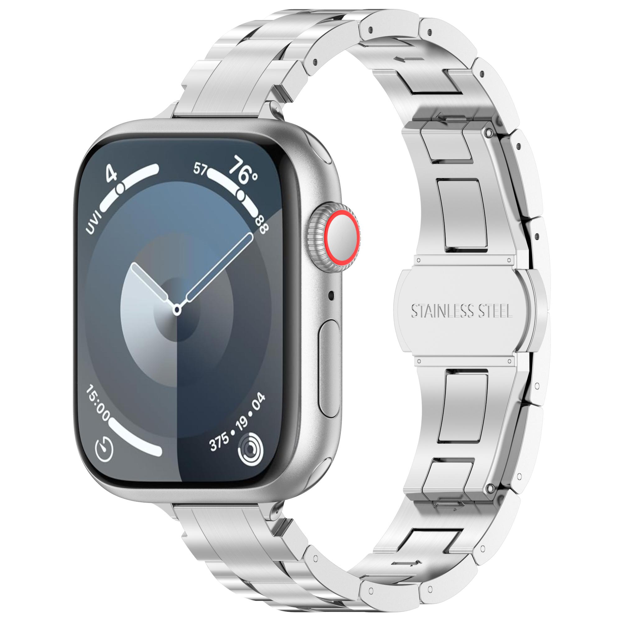 For Apple Watch 10 46mm/Ultra 2/Ultra 49mm/9 8 7 45mm/SE (2023) SE (2022) SE 6 5 4 44mm/3 2 1 42mm Metal Smart Watch Band Silver 1
For Apple Watch 10 46mm/Ultra 2/Ultra 49mm/9 8 7 45mm/SE (2023) SE (2022) SE 6 5 4 44mm/3 2 1 42mm Metal Smart Watch Band Silver 1