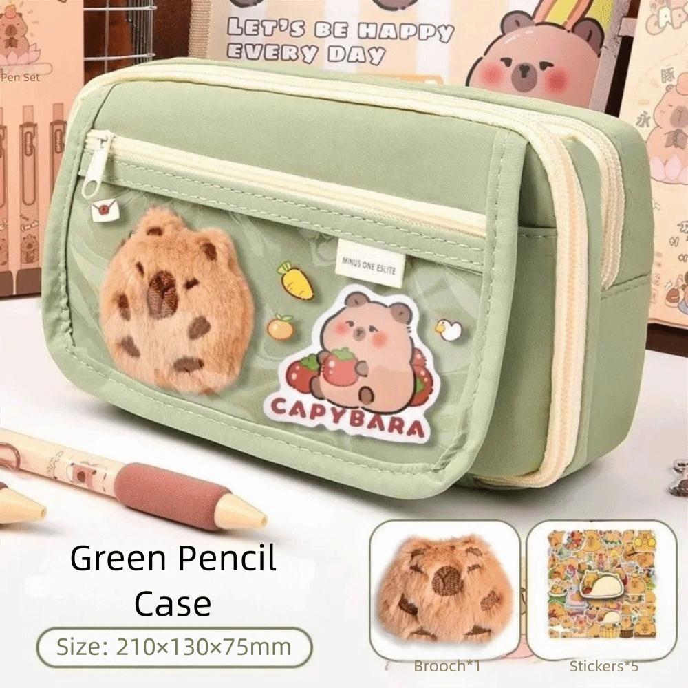 7Pcs Large Capacity Capybara Pencil Case Spacious Compartment Pen Bag Student Use
7Pcs Large Capacity Capybara Pencil Case Spacious Compartment Pen Bag Student Use