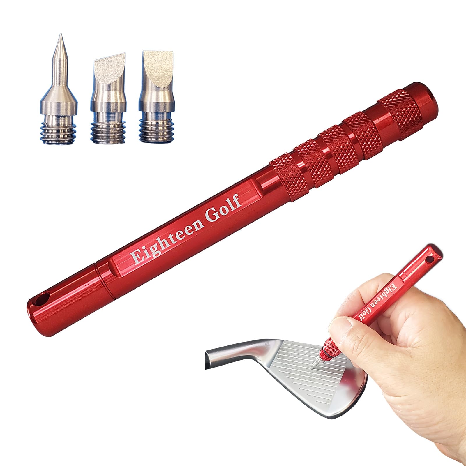 Eighteen Golf Golf Sharpener with 3 Groove Polishing Tool with Retractable Club Groove 3 Types of Groove Cleaner for Irons and Grip Bits, Tips,
Eighteen Golf Golf Sharpener with 3 Groove Polishing Tool with Retractable Club Groove 3 Types of Groove Cleaner for Irons and Grip Bits, Tips,
