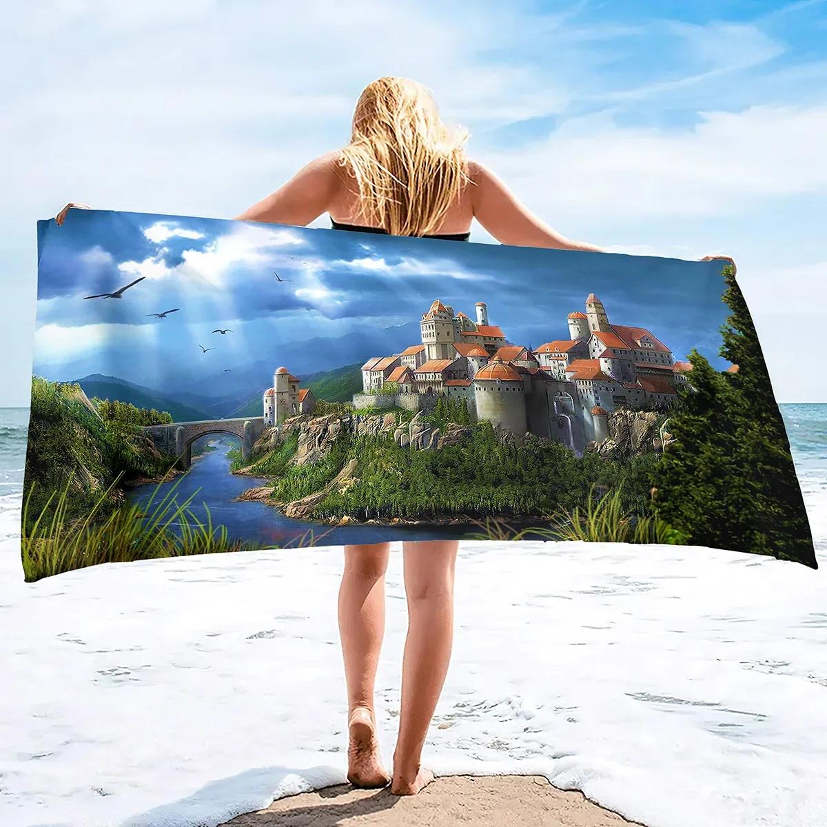 Microfiber Beach Towel,Quick Dry Beach Towel, Extra Large Beach Pool Towels for Adults, Travel Camp Towel for Kid Castle Pattern W40*H60(CM)
Microfiber Beach Towel,Quick Dry Beach Towel, Extra Large Beach Pool Towels for Adults, Travel Camp Towel for Kid Castle Pattern W40*H60(CM)