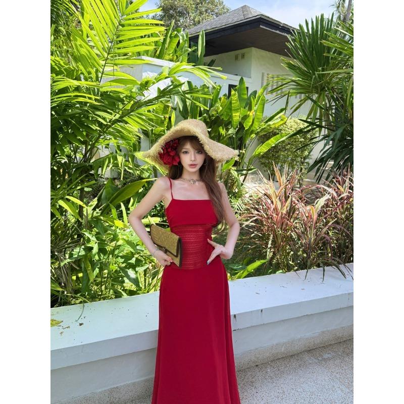 French Retro Vacation Red Suspender Dress Women s Summer Temperament Advanced Sense Waist Thin Word Dress S красный
French Retro Vacation Red Suspender Dress Women s Summer Temperament Advanced Sense Waist Thin Word Dress S красный