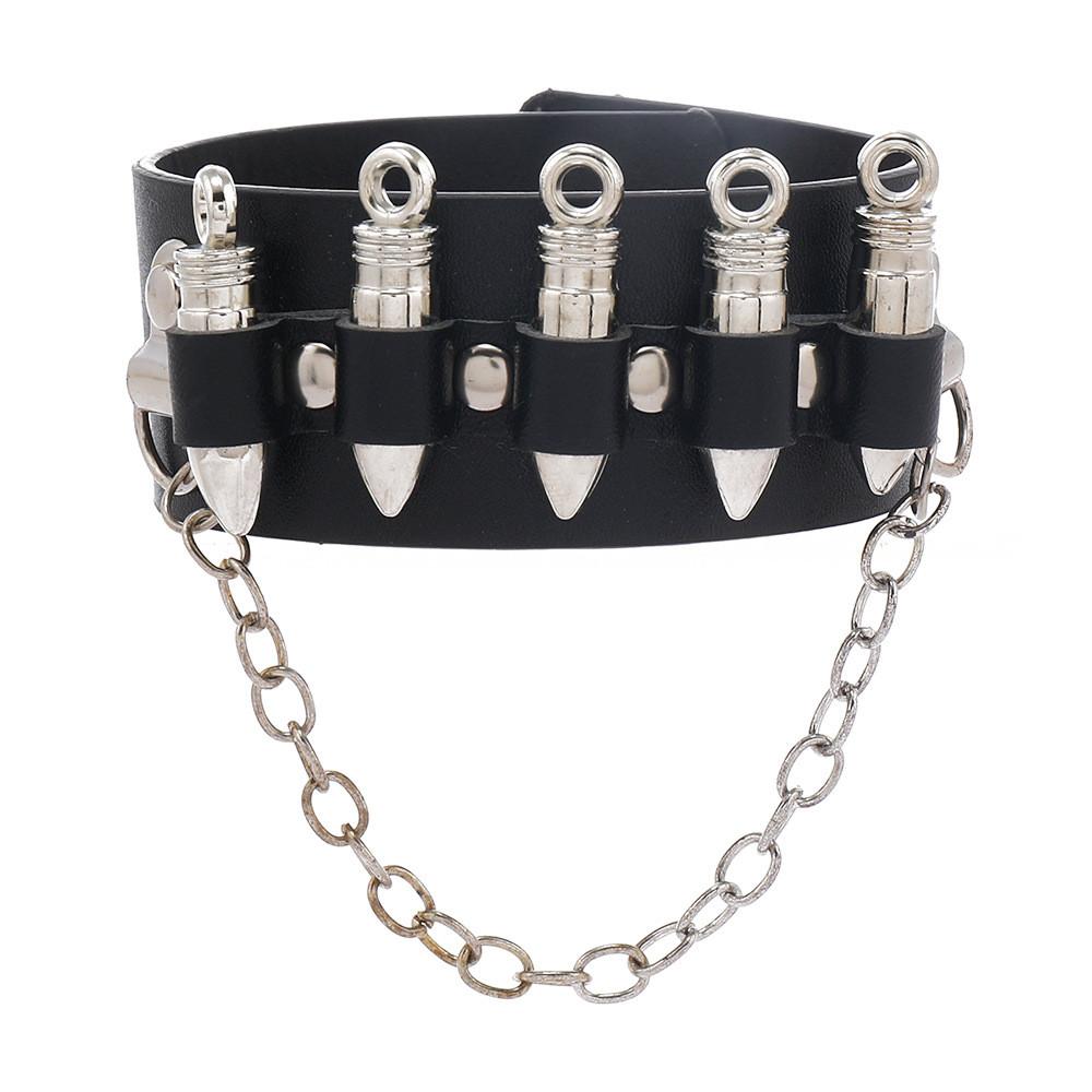 Готический скелет и дизайн пули Нейтральная цепочка Кожаный наручный аксессуар для Хэллоуина Летние аксессуары Bullet
Готический скелет и дизайн пули Нейтральная цепочка Кожаный наручный аксессуар для Хэллоуина Летние аксессуары Bullet