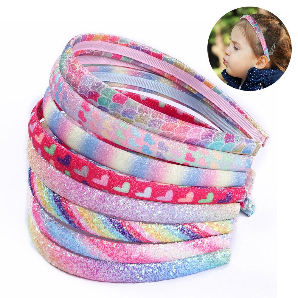 Glitter Rainbow Headbands Sweet Hairband Children Head Bands For Girls Sequin Printed Heart Mermaid Headband Kids Hair Piece
Glitter Rainbow Headbands Sweet Hairband Children Head Bands For Girls Sequin Printed Heart Mermaid Headband Kids Hair Piece