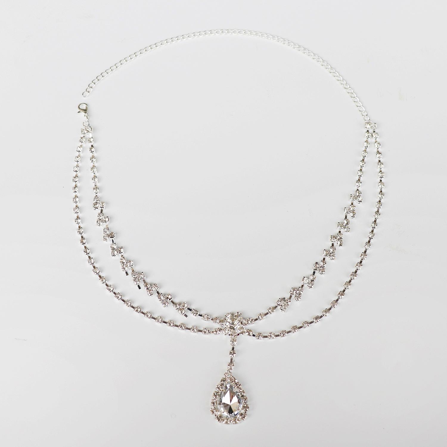 Bridal New Accessories Shiny Rhinestone Necklace Fashion Exquisite Water Drop Pendant Neck Chain Studio Model Shooting Jewelry срібний
Bridal New Accessories Shiny Rhinestone Necklace Fashion Exquisite Water Drop Pendant Neck Chain Studio Model Shooting Jewelry срібний