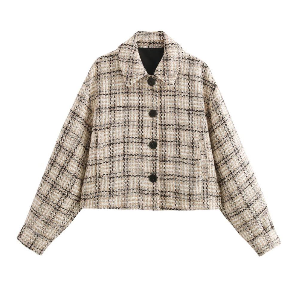 2024 Women s Plaid Long-Sleeve Lapel Short Casual Jacket for Autumn/Winter Extra Small
2024 Women s Plaid Long-Sleeve Lapel Short Casual Jacket for Autumn/Winter Extra Small