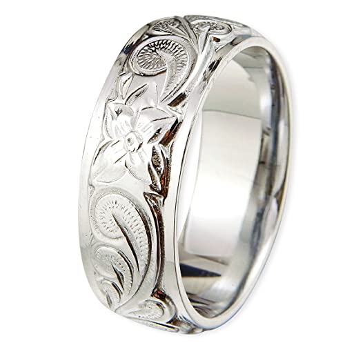 Aloha Lokahi Hawaiian Jewelry Ring, Surgical Stainless Steel, Double Cutout, Straight Edge, Scroll, Plumeria, Stainless Steel Silver, Size 25
Aloha Lokahi Hawaiian Jewelry Ring, Surgical Stainless Steel, Double Cutout, Straight Edge, Scroll, Plumeria, Stainless Steel Silver, Size 25