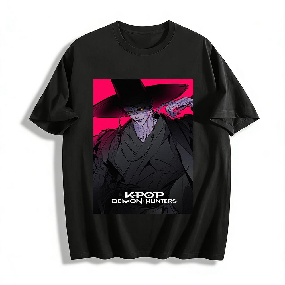 Kpop Demon Hunters Themed Print T-shirt Cool Dark Style Unisex Casual Loose Streetwear Top Pure cotton T-shirt XXS
Kpop Demon Hunters Themed Print T-shirt Cool Dark Style Unisex Casual Loose Streetwear Top Pure cotton T-shirt XXS