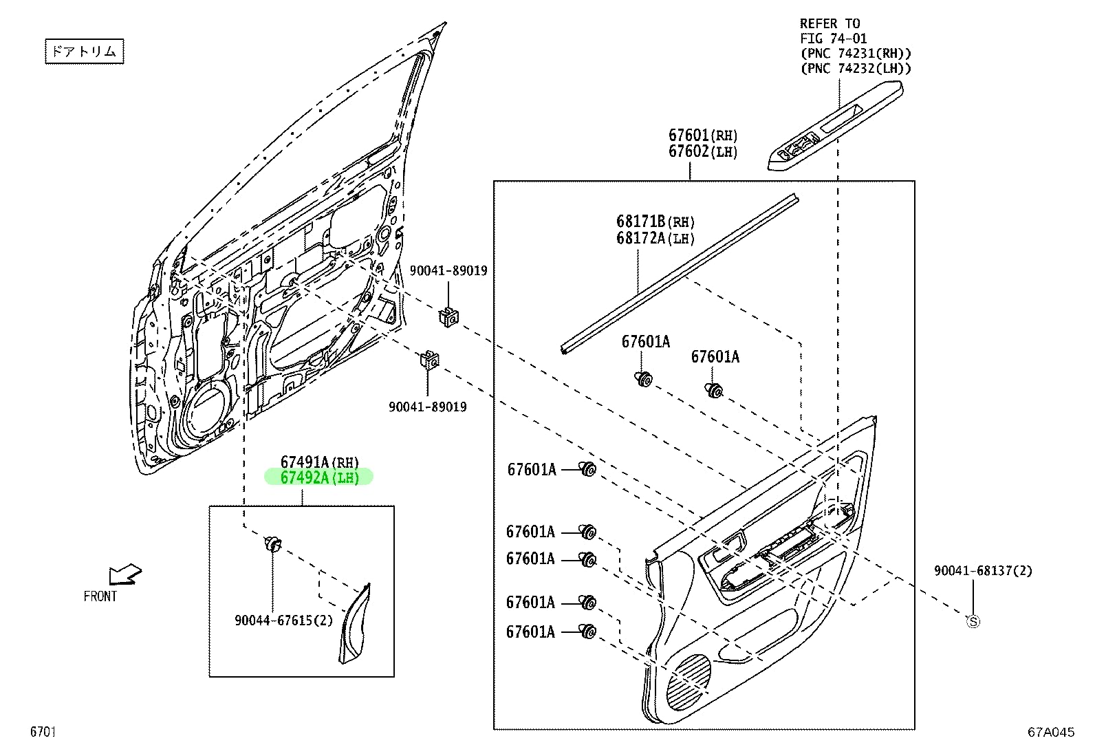 Genuine Toyota Garnish Front Door Left Right Frame Bracket Part Number (LH) - 67492-B2240
Genuine Toyota Garnish Front Door Left Right Frame Bracket Part Number (LH) - 67492-B2240