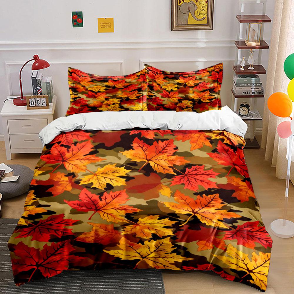 Autumn maple leaves pattern. Bedding sets Duvet cover sets Duvet covers Pillowcases(1 * Duvet Cover 2 * Pillowcases without duvet insert) 135x200cm
Autumn maple leaves pattern. Bedding sets Duvet cover sets Duvet covers Pillowcases(1 * Duvet Cover 2 * Pillowcases without duvet insert) 135x200cm