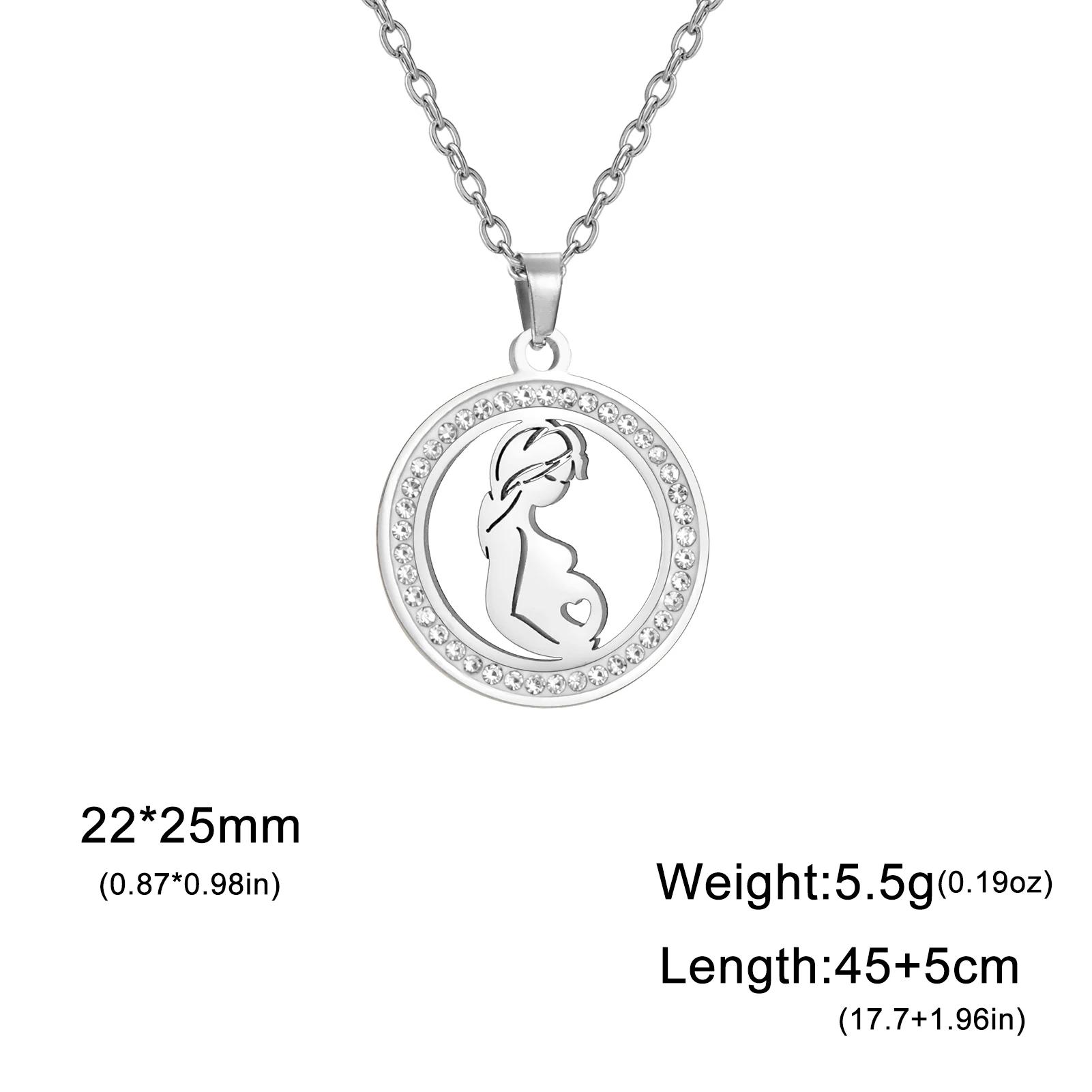 Cazador Mother Pregnant Mom Kid Baby Round Pendant Necklace Stainless Steel Gold Color Clear Zircon Chain Jewelry Gift 2026 45-50 cm
Cazador Mother Pregnant Mom Kid Baby Round Pendant Necklace Stainless Steel Gold Color Clear Zircon Chain Jewelry Gift 2026 45-50 cm