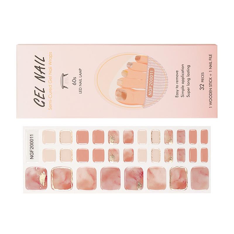 Gel Toe Nail Patches Nail Polish Glue Lamp Toenail Patches Half-grilled Nail Patches NGF01
Gel Toe Nail Patches Nail Polish Glue Lamp Toenail Patches Half-grilled Nail Patches NGF01