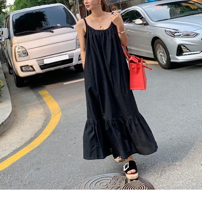 Summer Oversized Women s Pure Color Halter Dress with Wide Straps and Loose Fit, Featuring A Pocket on The Back. L чёрный
Summer Oversized Women s Pure Color Halter Dress with Wide Straps and Loose Fit, Featuring A Pocket on The Back. L чёрный