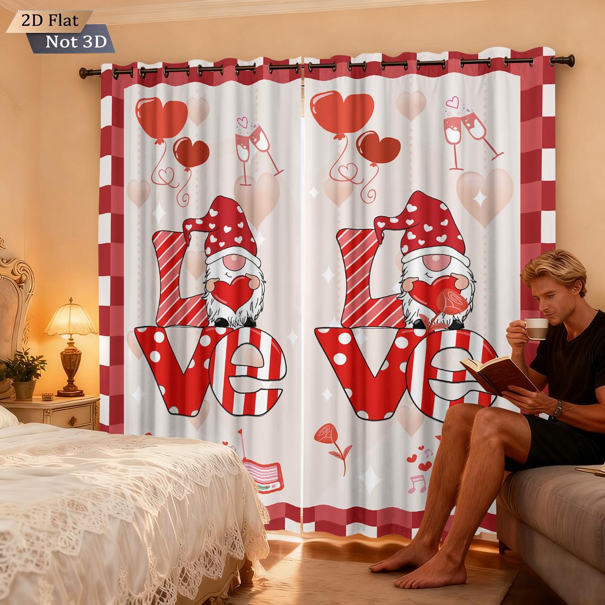 Set Of 2 Valentine Day Pink Romantic Goblin Print Perforated Curtains Multi Size Living Room Insulation Decoration Curtain Darkening Polyester Ideal W100*H70(CM)-Rod Pocket&1PCS
Set Of 2 Valentine Day Pink Romantic Goblin Print Perforated Curtains Multi Size Living Room Insulation Decoration Curtain Darkening Polyester Ideal W100*H70(CM)-Rod Pocket&1PCS