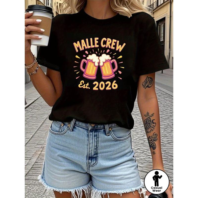 Футболка Malle Crew с принтом букв, повседневный топ с коротким рукавом и круглым вырезом для лета и весны, женская одежда S чёрный
Футболка Malle Crew с принтом букв, повседневный топ с коротким рукавом и круглым вырезом для лета и весны, женская одежда S чёрный